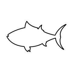 tuna fish linear vector icon