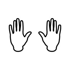 Human hands linear vector icon