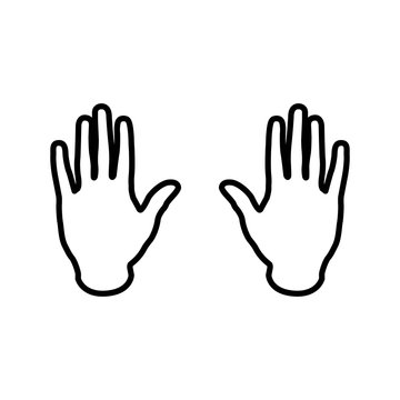 Human hands linear vector icon