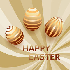 Obraz premium Vector illustration of three Easter eggs in realistic style.