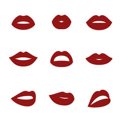 Fototapeta na wymiar Woman's lip icons