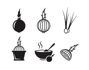 Onion icons set