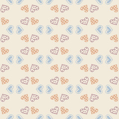 Vector love wallpaper. Seamless pattern background with hearts. Amour decoration. Celebration for Valentines day.