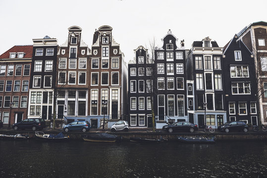 Amsterdam street across canal
