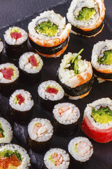 Sushi rolls closeup
