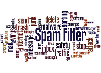 Fototapeta premium Spam Filter, word cloud concept 2