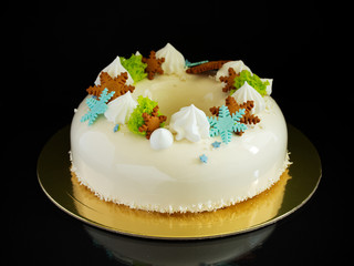 Modern mousse cake. Dessert French cuisine.