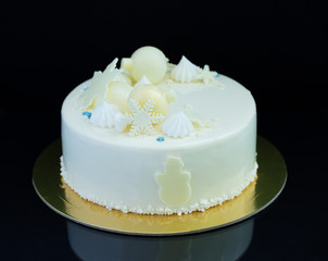 Modern mousse cake. Dessert French cuisine.