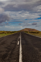 View of Road Along Volcanic Landscape