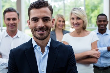 Business executives at conference center