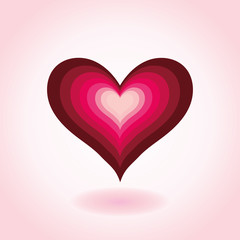 Colorful Heart red pink Icon isolated on a pink background