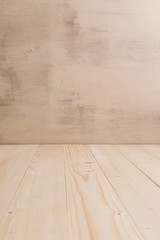 Old rustic wood background. Wooden board template for design. Rough bright plywood texture. Grungy pattern.