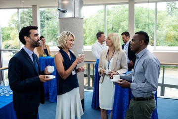 Business executives interacting with each other