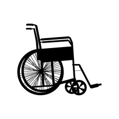Fototapeta na wymiar Wheelchair silhouette isolated on white, vector illustration