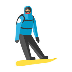 Snowboarder jump in pose people vector.