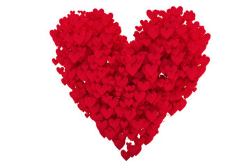 Fototapeta na wymiar red heart shape with hearts isolated on white