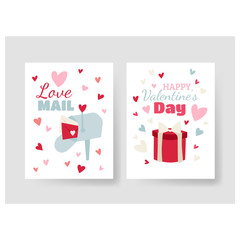 Happy Valentines Day greeting card vector illustration