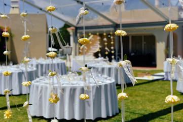 Special event celebrating with catering arrangement background