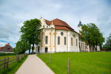 Fototapeta na wymiar The Famous Pilgrimage Church of Wies, Bavaria, Germany.