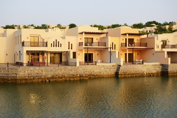 The luxury hotel during sunset, Ras Al Khaima, UAE