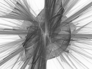 Monochrome fractal background. Digital collage.