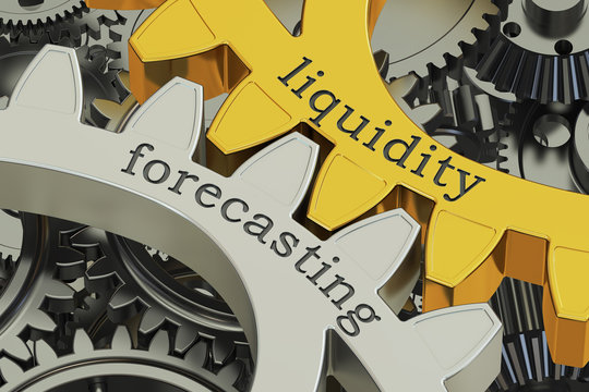 Liquidity Forecasting Concept On The Gearwheels, 3D Rendering