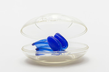 Nose clip for swimming pool on white background