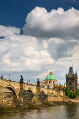 view on Charles bridge (Karluv most), Prague, Czech republic
