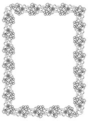 Black and white frame with shamrock contour.