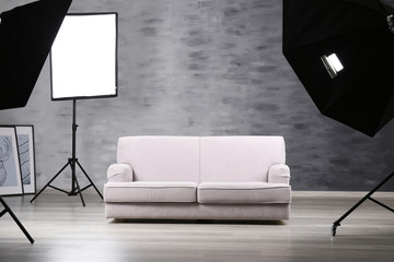 Photo studio with lightning equipment