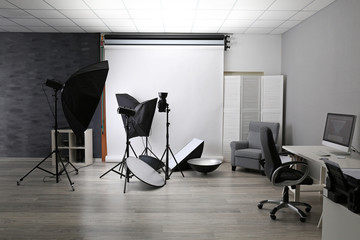 Photo studio with lightning equipment
