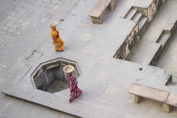 Indian women with basket