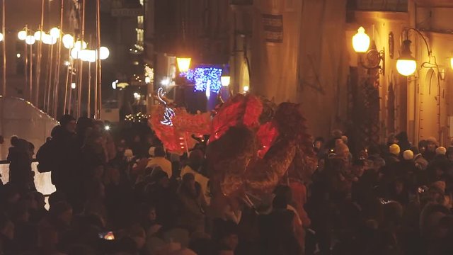 Dragon Procession Celebrating New Year