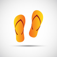 Pair of flip-flops isolated on a white background, simple vector