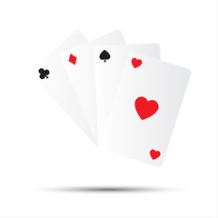 Simple vector playing cards isolated on white background