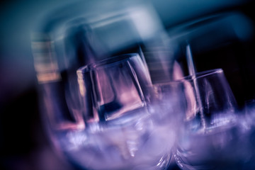 Wine glasses on a reception table