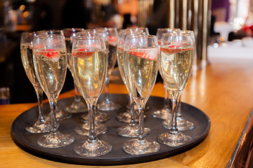 Champagne glasses at weding