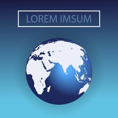 Eastern Hemisphere. World globe vector illustration. blue planet, vector background. Africa, Europe