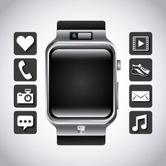 smart watch icon over white background. vector illustration