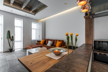 Living room, view from kitchen