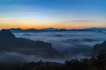 mountains in morning clounds in Mae Hong Son 15