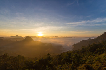 mountains in morning clounds in Mae Hong Son 06