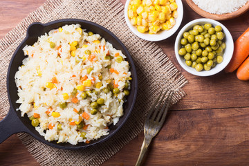 fried rice in pan