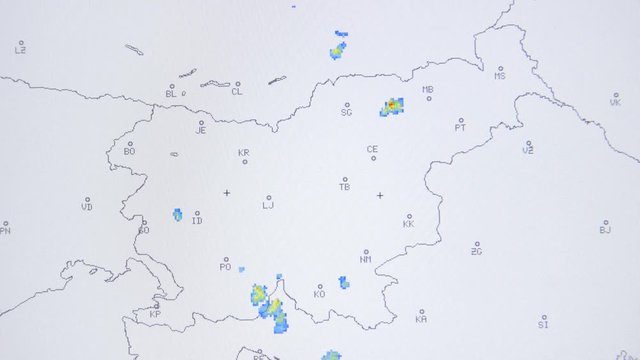 Radar map storms formation in Slovenia 4K
