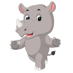 Obraz na płótnie Canvas cute rhino cartoon