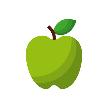 green apple icon over white background. colorful design. vector illustration
