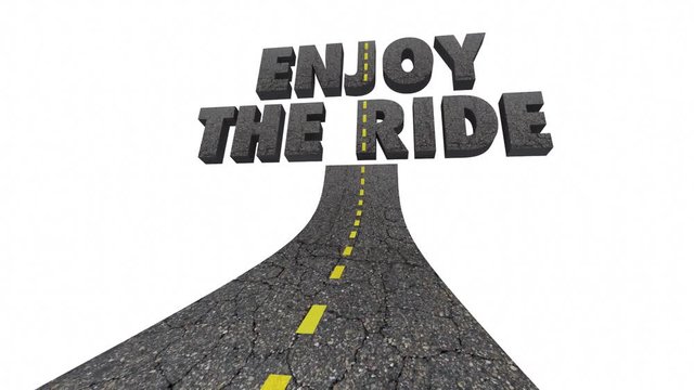 Enjoy the Ride Driving Road Words Transportation 3d Animation