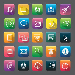 Multimedia Connection Application Content Icon Concept