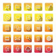 Multimedia Connection Application Content Icon Concept