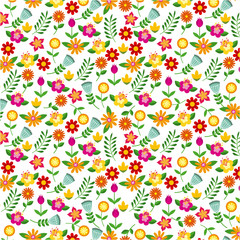 background with flowers and branches. spring season concept. vector illustration